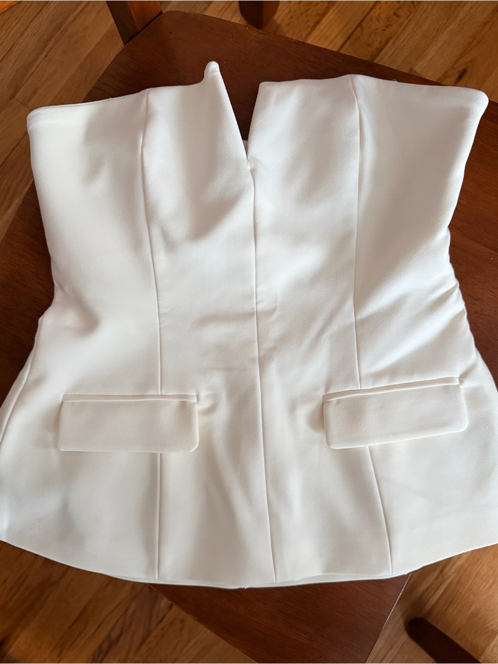 Zara Strapless White Peplum corset